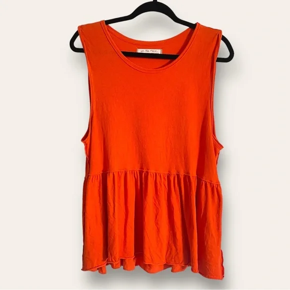 SOLD🚨Free People Raw Edge Drop Waist Sleeveless Anytime Tank Orange - Picture 6 of 10
